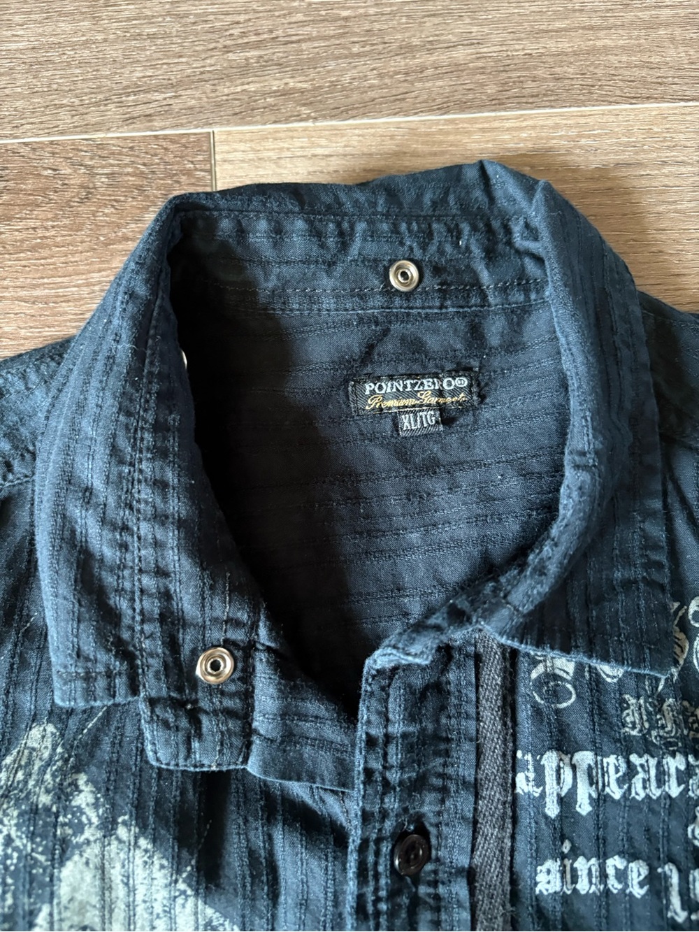 Black Graphic Button-Up Shirt - Picture 3 of 5